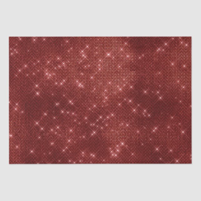 Red Glitzy Chic Glam Sparkle Tissue Paper (Front)