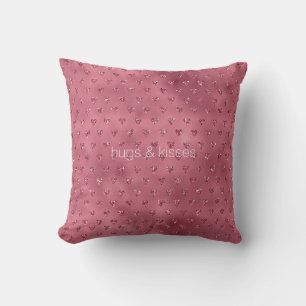 Red Glitzy Glitter Hearts Cushion