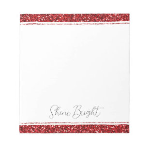 Red Glitzy Glitter Sparkle Notepad