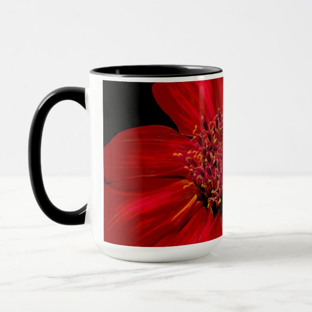 Red Glowing Daisy Mug (Left)