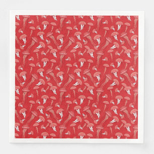 red glowing jelly fish pattern napkin