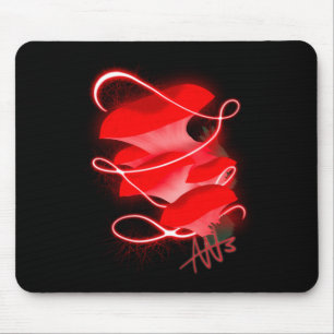 Red Glowing Mushroom Mouse Pad