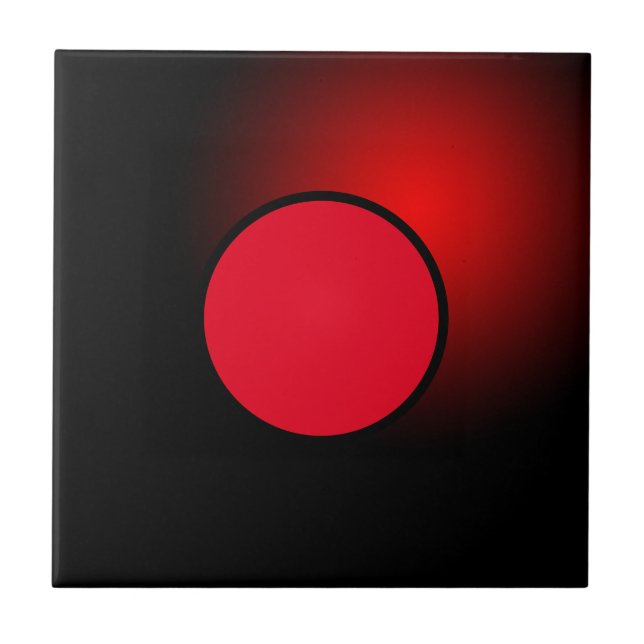 Red Glowing Orb Ceramic Tile (Front)