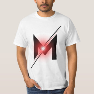 Red Glowing Slash Letter M Monogram T-Shirt