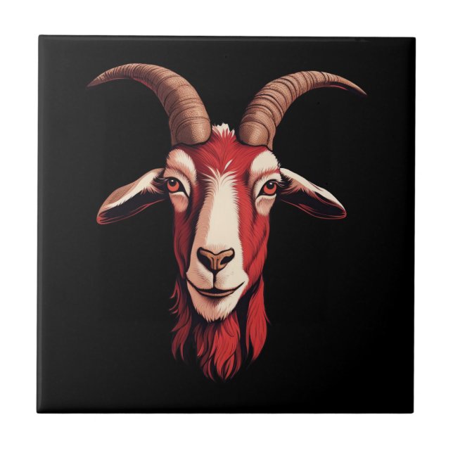 Red Goat Ceramic Tile (Front)