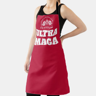 red God Family Country Freedom ULTRA MAGA Apron