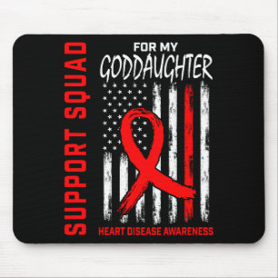 Red Goddaughter Heart Disease Awareness Flag Graph Mouse Pad