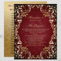 Red Gold 18 Candles and Roses Ceremony Program