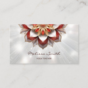 Red Gold 3D Mandala Business Card