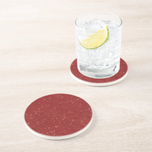 Red Gold Abstract Coaster