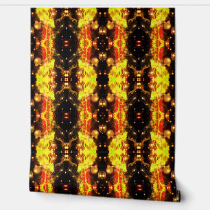 Red Gold and Black Abstract Pattern Wallpaper
