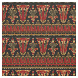 Red Gold and Black Art Deco Fabric