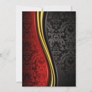red gold and black baroque invitation cards classy