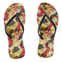 Red, Gold and Black Japanese Dragon Pattern