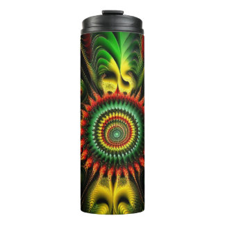 Red, Gold and Green in Abstract Thermal Tumbler