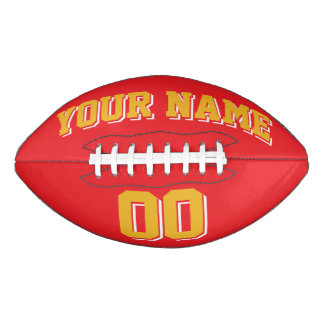 RED GOLD AND WHITE Custom Football