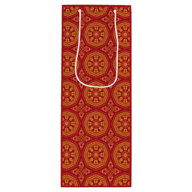 Red & Gold Arabesque Gift Bag (Front)