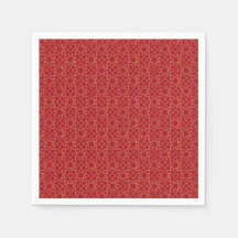 Red & Gold Arabic-inspired Paper Napkins