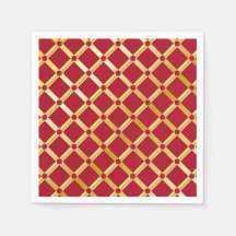 Red & Gold Arabic-inspired Paper Napkins