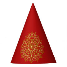 Red & Gold Arabic-inspired Party Hat
