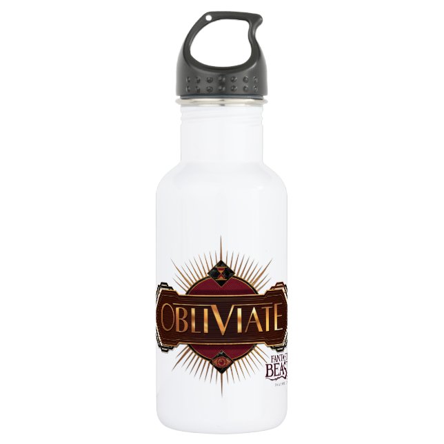 Red & Gold Art Deco Obliviate Spell Graphic 532 Ml Water Bottle (Front)