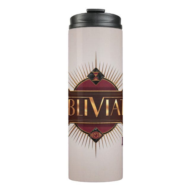 Red & Gold Art Deco Obliviate Spell Graphic Thermal Tumbler (Front)