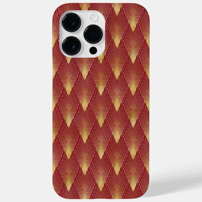 RED & GOLD ART DECO PATTERNS Case-Mate iPhone CASE (Back)