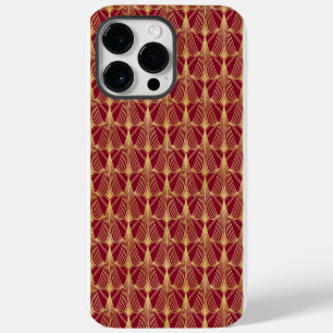 RED & GOLD ART DECO PATTERNS iPhone 14 PRO MAX CASE