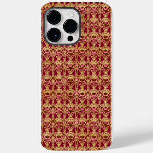 RED & GOLD ART DECO PATTERNS iPhone 14 PRO MAX CASE