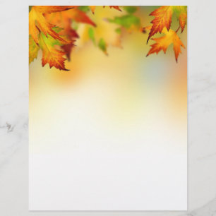 Red gold autumn leaves Letterhead