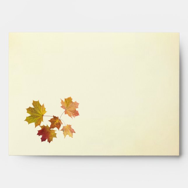 Red & gold autumnal leaves Greeting card Envelope (Front)