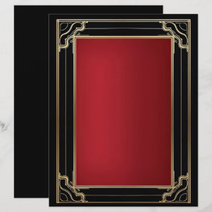 Red Gold Black Art Deco Luxury Custom Letterhead