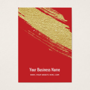 Red Gold Brush Earring Display Cards