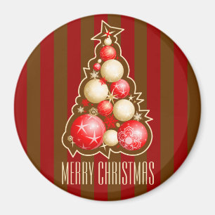 Red & Gold Bubbles Christmas Tree Magnet