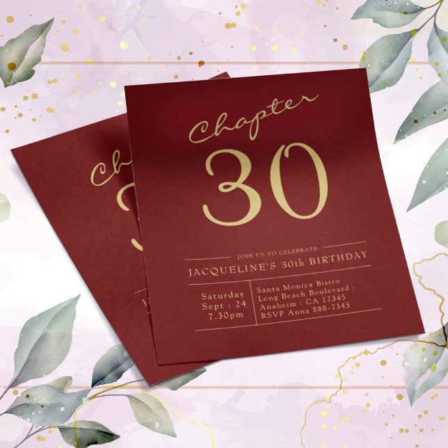 Red Gold Budget 30th Birthday Invitation Flyer (Creator Uploaded)