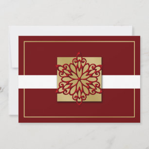red gold Business Holiday Greetings Card