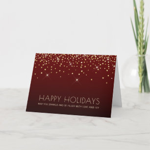 Red Gold Business Thank You Christmas Card