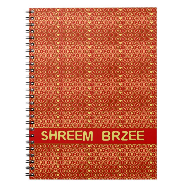 Red Gold Chant Shreem Brzee attract wealth Notebook (Front)