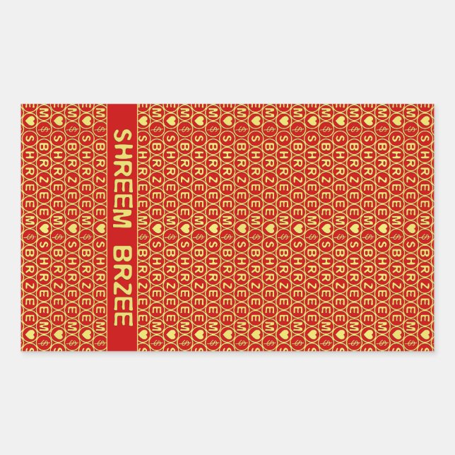 Red Gold Chant Shreem Brzee attract wealth Rectangular Sticker (Front)