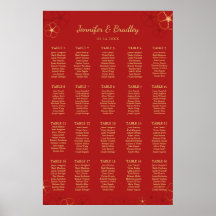 Red Gold Cherry Bloss Seating Chart | Custom Colou