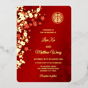 Red Gold Cherry Blossom   Chinese Wedding