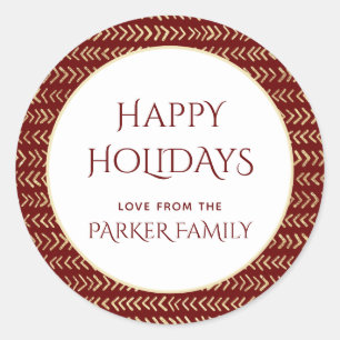 Red Gold Chevrons Named Stickers