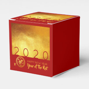 Red Gold Chinese Rat paper-cut 2020 CCFB Favour Box