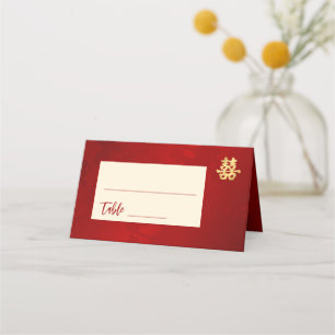 Red Gold   Chinese Wedding Place Card