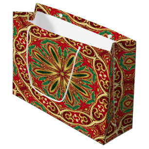 Red Gold Christmas Holiday Gift Bag