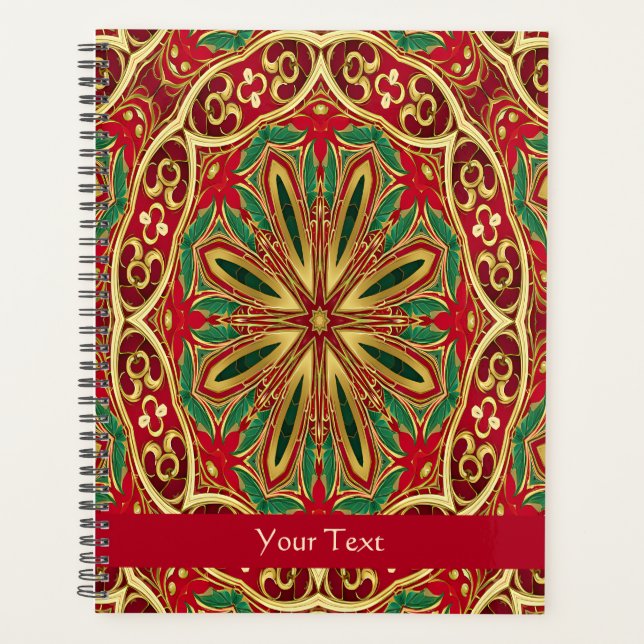 Red Gold Christmas Holiday Planner (Front)