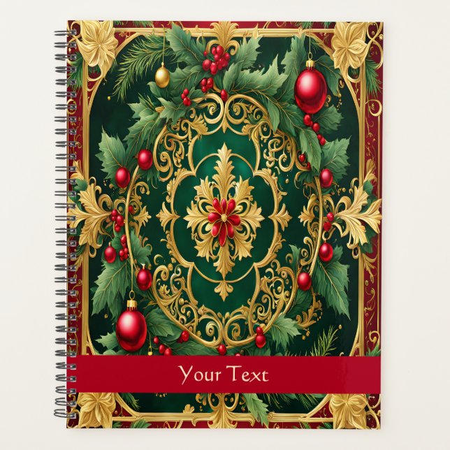 Red Gold Christmas Holiday Planner (Front)