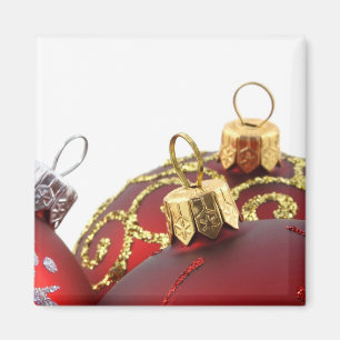 Red & Gold Christmas Ornaments Magnet