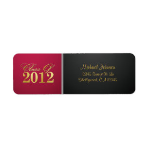 Red / Gold Class of 2012 Return Address Label