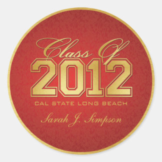 Red & Gold Class of 2012 Stickers